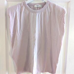 THE FRANKIE SHOP Eva Padded Shoulder Muscle T-Shirt - lilac